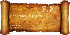 Preradov Ulrika névjegykártya